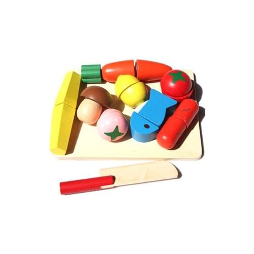 Wood toy for kids play kitchen toys set fruit wooden educational toys box package