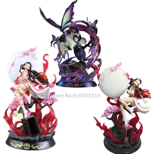 Anime Figure Demon Slayer GK Demon Transformation Kamado Nezuko Kochou Shinobu Action Figure Model Statue Collection Toy