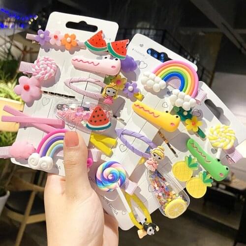 Ins cute childrens quicksand bb hairpin broken hairpin net red cross duckbill clip headdress back head word clip