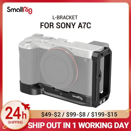 SmallRig Camera L-Bracket for Sony A7C w/ Arca-Type 1/4" Accessory Threads Quick Release L plate 3089