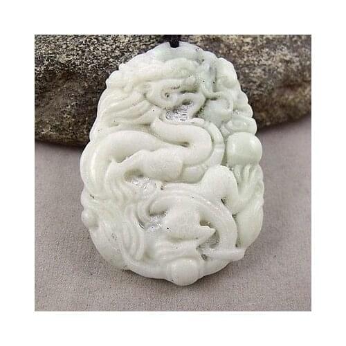 Lantian chalcedony Dragon in the sky Amulet Pendant NO. 322
