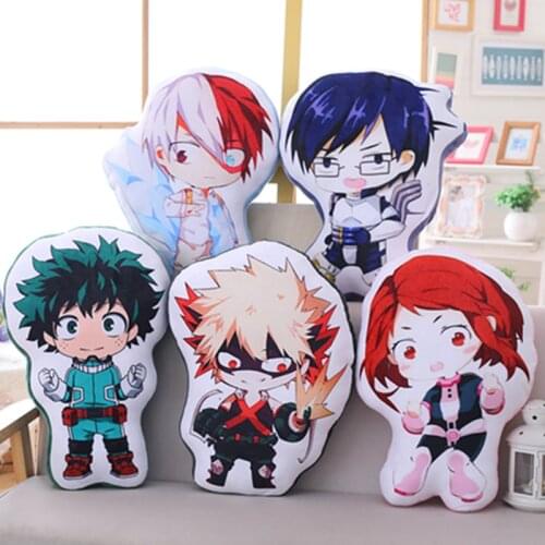 My Hero Academia Plush Toy Cute Anime Boku Yoh Asakura Katsuki Bakugo Shoto Toooroki Kawaii Stuffed Doll Cushion Pillow Gift