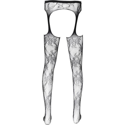 Men Stretchy Hollow Out Fishnet Stockings Tights See-through Crotchless Pantyhose Nightwear for Lingerie Night Club Stage