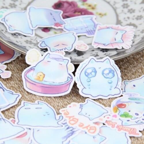 40 pcs / set cute blue elf face book account scrapbooking bubble buoy stickers stickers kawaii expression childrens toys