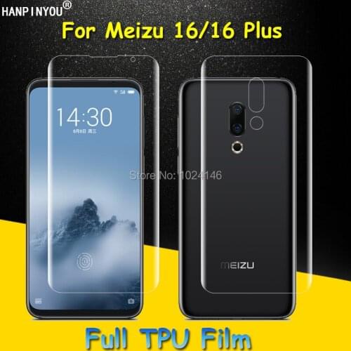 Front / Back Full Coverage Clear Soft TPU Film Screen Protector For Meizu 16 16th Plus Cover Curved Parts (Not Tempered Glass)