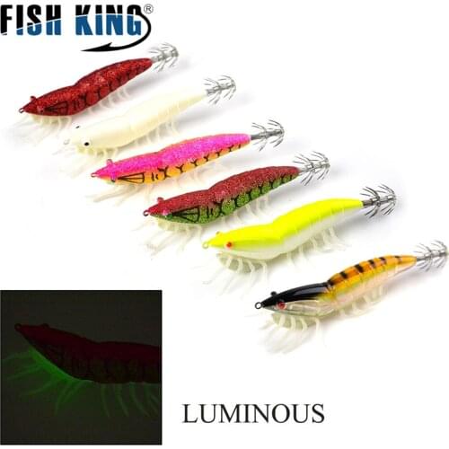Fake shrimp luminous bait squid hook road sub-bait wooden shrimp simulation fishing gear lure crankbait wholesale