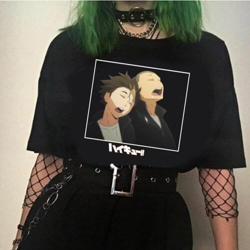 Hot Anime Haikyuu Funny Cartoon T Shirt Men Fashion T-shirt Graphic Japanese Anime Tshirt