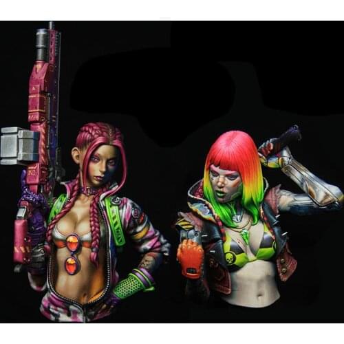 Unassambled 1/10 ancient fantasy bust include 2 Resin figure miniature model kits Unpainted