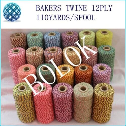 150pcs/lot Cotton twine Baker twine 110yards/spool divine twine, DIY Twine 55 kinds color by free shipping