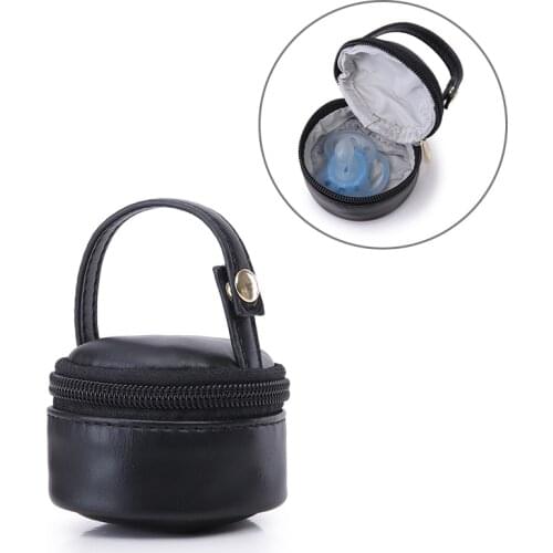 Soboba Pacifier Holder Black PU Fashion Safe Soother Container Box Easy to Clean Handy Pacifier Pocket Solid Travel Storage