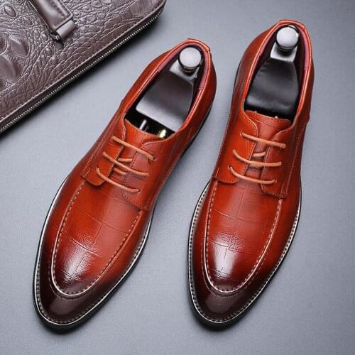 Oxford Mens Dress Shoes Formal Business Lace-up Full Grain Leather Minimalist Shoes for Men men dress shoes