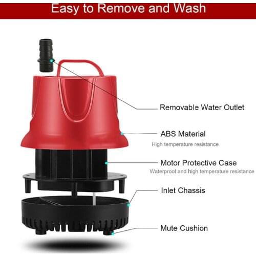 10/15/30/45/60/85W Water Pump Fish Tank Submersible Ultra-Quiet Pump Fountain Aquarium Pond Spout Feature Pump with US Plug