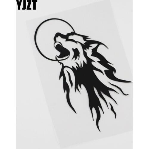 YJZT 11.2CMX17.8CM Wolf Howling At Moon Pack Night Woods Vinyl Car Sticker 13C-0090