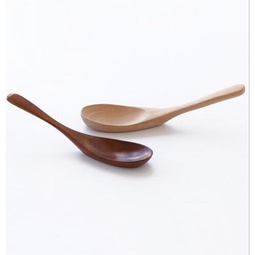 15x4cm 10pcs/lot unqiue Japanese style wooden spoon tableware flat bottom wood spoons porridge scoop wholesale