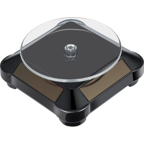 360 Turntable Solar Showcase Automatic Rotating Stand For Necklace Bracelet 110*110*50mm Watch Display