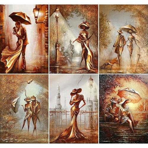 5D Diy Diamond Painting "Romantic Elegant Couple Ladies" Square Diamond Embroidered Mosaic Cross Stitch Art Decoration Wall Gift