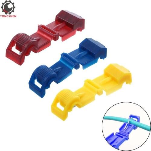 60pcs Nylon T-Tap Wire Splices Connectors Scotch Lock Insulated Quick Splice Lock Electrical Wire Crimp Terminals Connectors