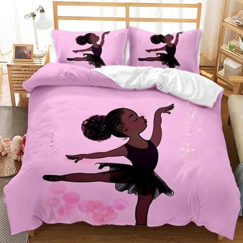 African girl 3D print quilt bedding three piece suite children bedroom product cartoon quilt Pillowcase