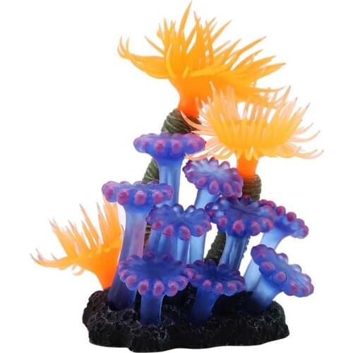 Aquarium Simulation Silicone Artificial Coral Sea Anemone Aquarium Ornament for Fish Tank Aquarium Accessories