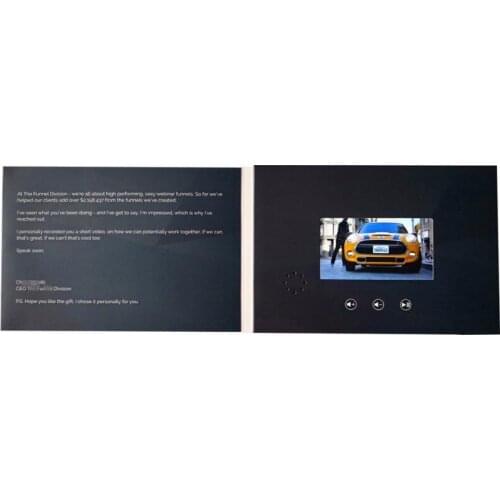 Free custom 4.3inch video booklet free printing Fashion Design support mp3 mp4 video format with free shipping hot sale on line