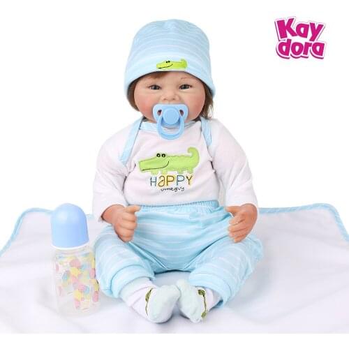 Boneca Reborn Toddler Doll 55cm cloth body Limbs 22 inch Cute Baby Doll Cloth Body Birthday Gift Girls Playmates Boneca