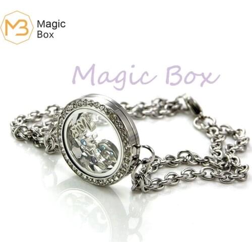 Stainless steel bracelet Tempering glass lette fashion personalise Waterproof Living Memory Locket Chain bracelet for women