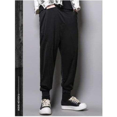 Summer and autumn mens slim leggings casual sports stitching pants loose and comfortable trend pencil pants