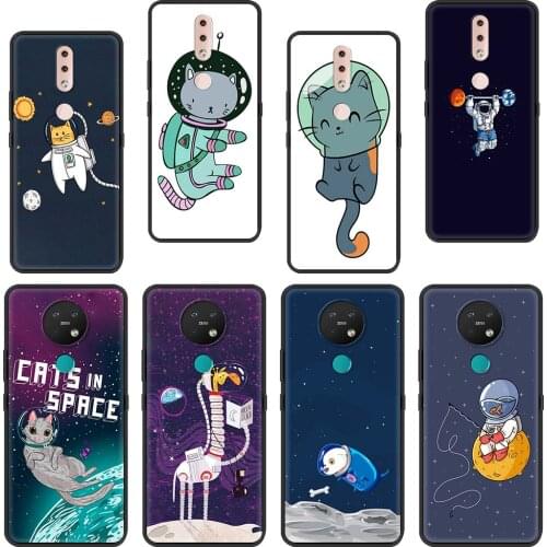Cute Cat Animal Astronaut Space Phone Case For Nokia C10 G10 5.4 7.2 3.4 5.3 2.3 3.2 8.3 2.4 X10 X20 G20 C20 2.2 Fundas Cover
