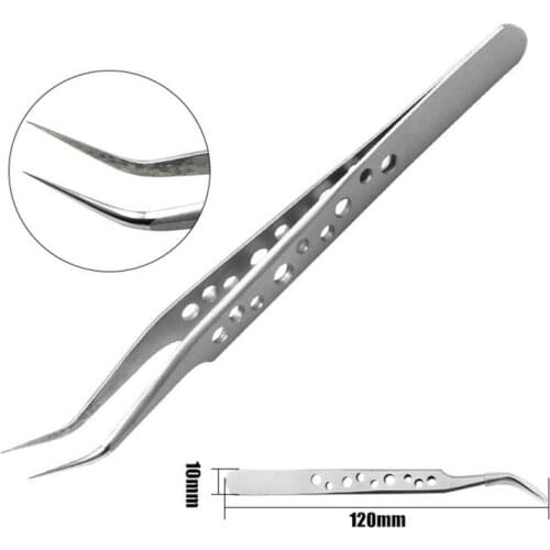 1Pcs Anti-static Stainless Steel Tweezers Maintenance Tools Industrial Precision Curved Straight Tweezers Repair Hand Tools 2021
