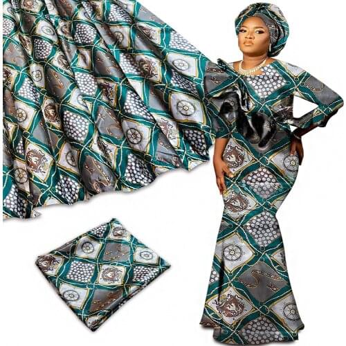 Hot Sale Ankara Silk Wax Fabric Wax Print Fabric High Quality African Silk Satin Wax For Dress 5yards