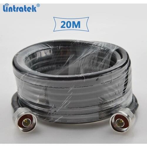 Lintratek 20 meters 5D coaxial cable high quality with N-male connectors for cellphone signal repeater and antenna #6.5