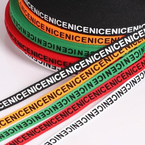 10 METER/SET Garment Ribbon Black And White English Letter Printing Ribbon Clothing Shoes And Hats Decoration Belt Thread Ribbon