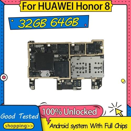 100% Working For HUAWEI Honor 8 Motherboard,100% Unlocked Logic Board 64GB 128GB For HUAWEI Honor 8 Mainboard With Full Chips