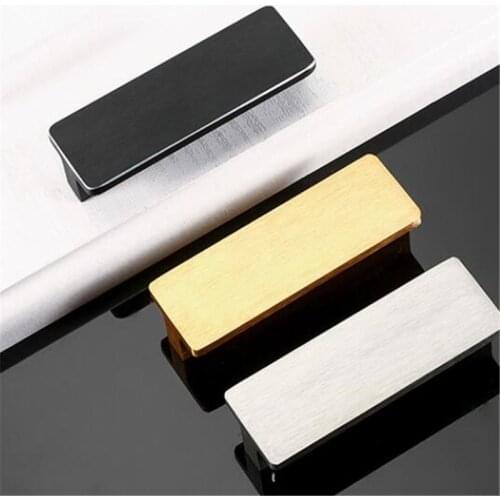 Minimalist Silver Wardrobe Black Door Handle Modern Cabinet Handle Aluminum Alloy Small Drawer Pulls Hardware