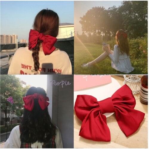 Fashion Big Bow Hairpin Headdress Head Clip Girls Jewelry Gifts Tie Headdress Back of Head French Retro Romantic Hair Ring 2021