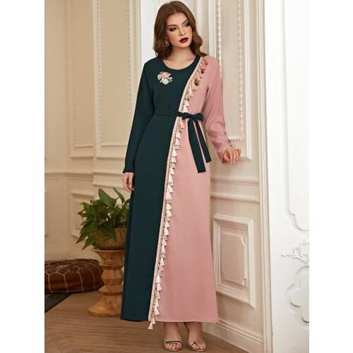 Muslim Satin For Women Dresses Abaya Dubai Turkey Dress Caftan Marocain Kaftan Robe Islam Arabic Clothing Djellaba Femme 2021