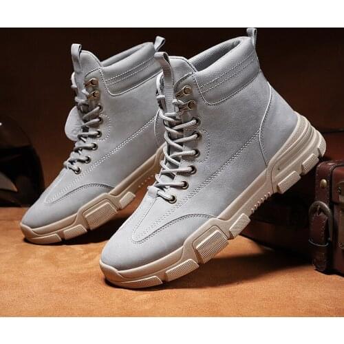 Mens Boots Martin Boots Leather Waterproof Lace Up Military Boots Tooling Motorcycle Boots Retro Mens Ankle Lightweight Shoes