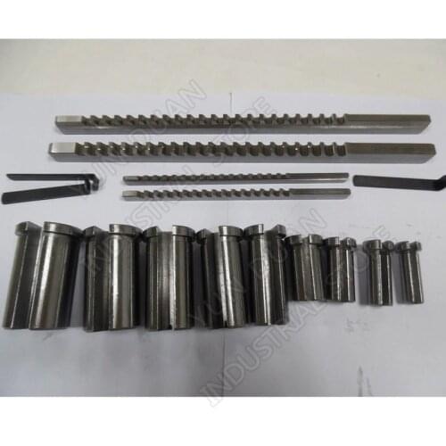 Keyway Broach kits 4mm 5mm 6mm 8mm Broach Push Type & 13pcs Bushs & 5pcs Shim HSS for CNC Broaching Metalworking Cutting 22pcs