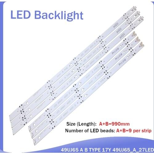 New Kit 6 PCS LED backlight strip for LG 49UJ701V 49UJ65 A B TYPE 17Y 49UJ65_A_27LED 49UJ65_B_27LED EAV632632404