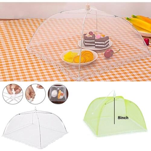 Solid Color Home Folding Dish Cover Anti-fly Kitchen Dish Cover Food Cover Large Fly-proof Cover Used For Outdoors Screen Tents