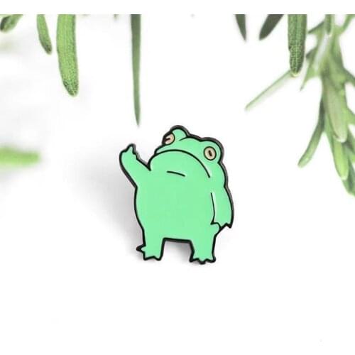 Practical Cute Cartoon Frog Prince Enamel Brooch Pins Badge Lapel Pins Brooches Alloy Metal Lightweight Jewelry Accessories