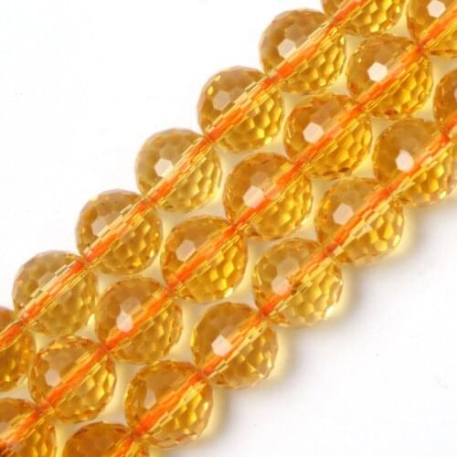 Process yellow citrine beads process from white crystal DIY loose beads for jewelry making strand 15" wholesale