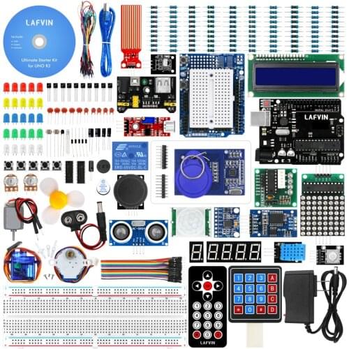 LAFVIN for UNO R3 Project The Most Complete Starter Kit for Arduino with Tutorial, Stepper Motor, Ultrasonic Sensor, Jumper Wire