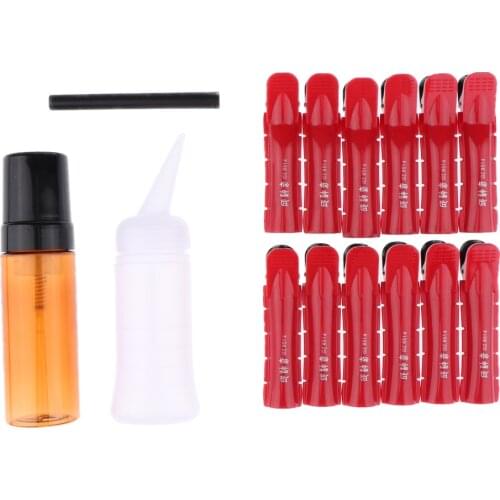 24pcs Hair Roots Curling Clamps Clips Curls Hair Roller Perm Rod Accessory