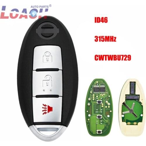Smart Remote 3 Button Key Keyless EntryCar Key Fob for Nissan Cube Juke Quest Leaf Versa Note 2011-2017 46 Chip CWTWB1U808