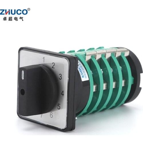 ZHUCO KDHC-32/3X7-5 690V 32A 1-7 7 Position 5 Pole Sliver Contact Adjustable Welding Machine Rotary Changeover Cam Switch