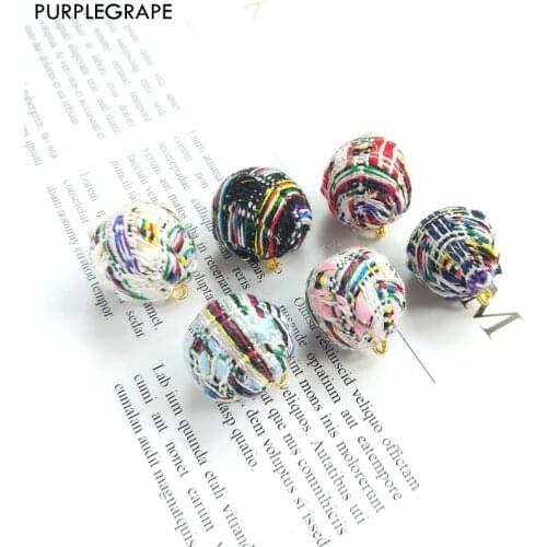 Color line ball pendant diy jewelry accessories earrings handmade material hair 10pcs