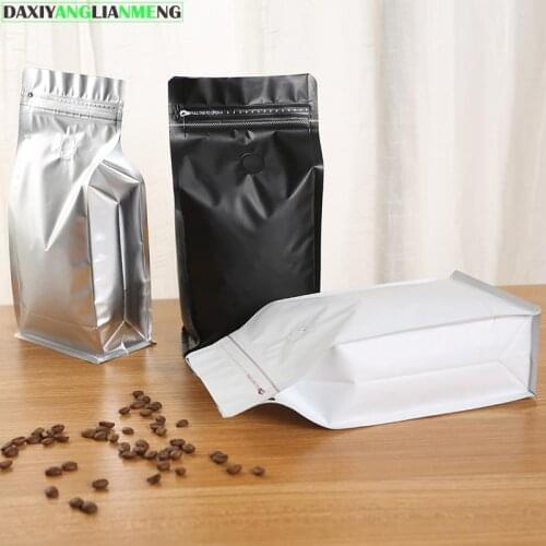 10pcs/lot 1/4-1/2-1-2 pounds AL foil self seal recloasable zipper packing bags for Packaging Coffee Beans, Oneway exhaust valve