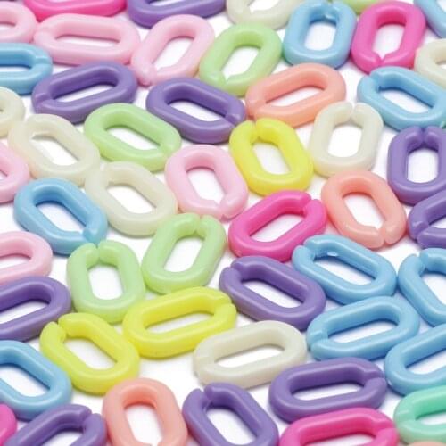 18x12mm 50pcs Mixed Candy Color Acrylic Beads Chains Sunglasses Chain Necklace Lanyards For Jewelry Making Handmade Connectors