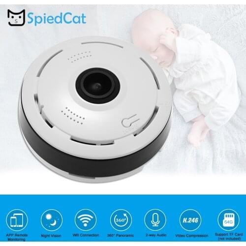 Wireless 960P 1.3MP HD Mini Panoramic FishEye WIFI IP 360 Degree IR Lamp Night Vision Camera Home Baby Pet Security Surveillance